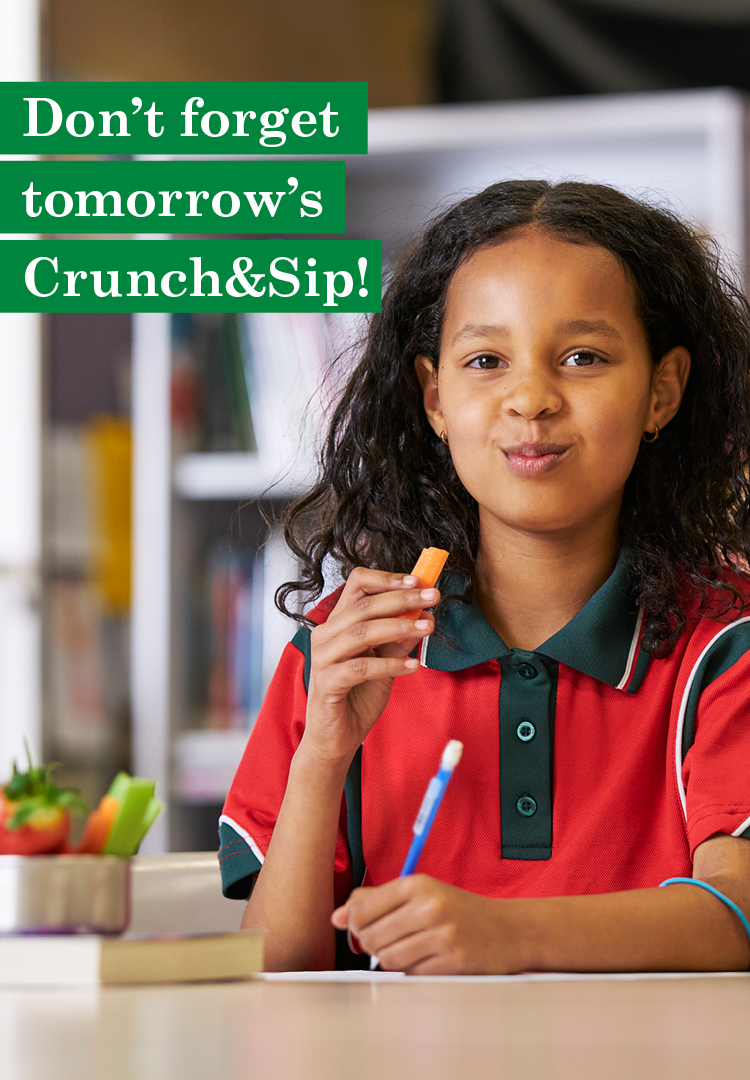Don't forget tomorrow's Crunch&Sip!