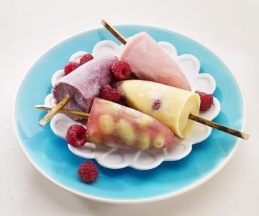 fruit icy poles on a plate 