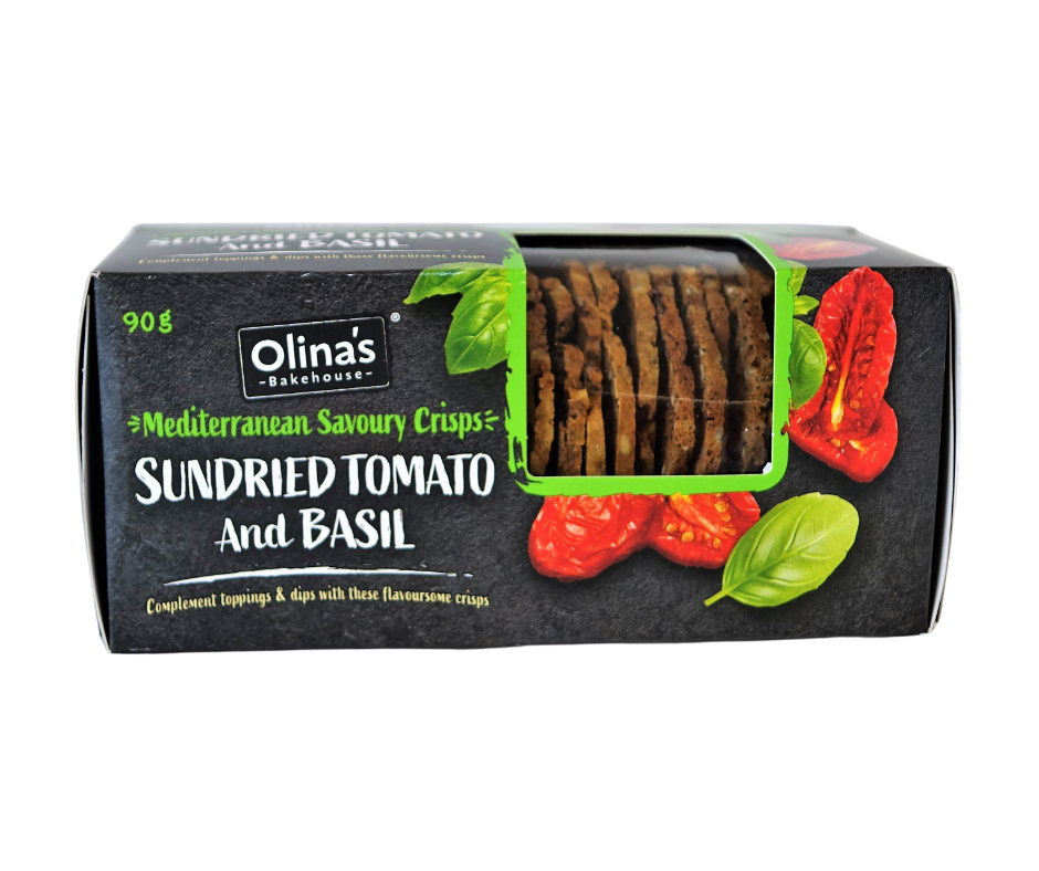Olina's sundried tomato & basil crackers