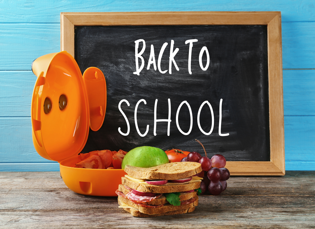 Back to school chalk board and healthy lunchbox