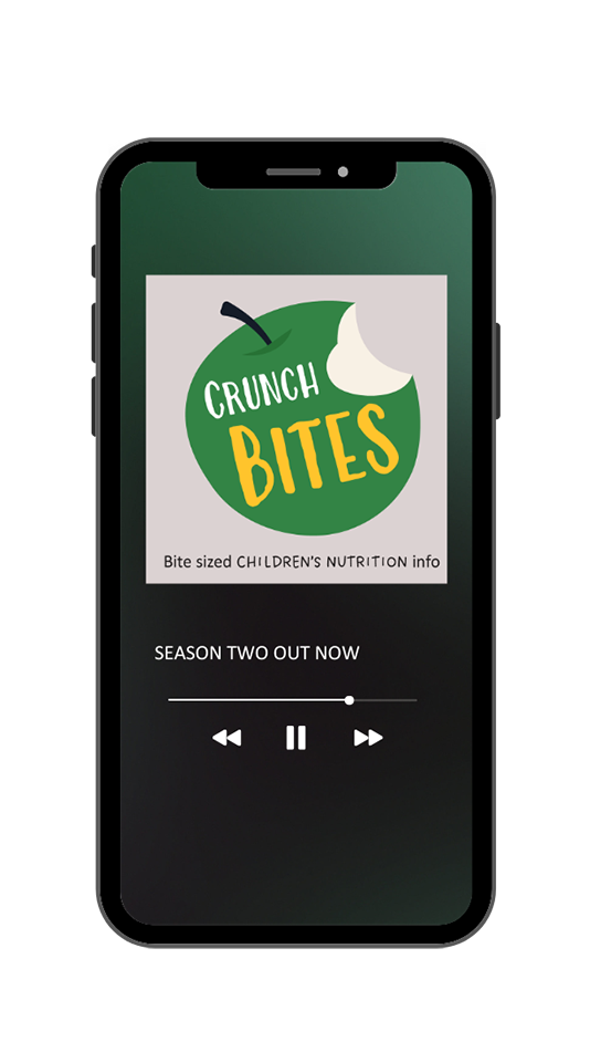 Crunch Bites Podcast phone mockup
